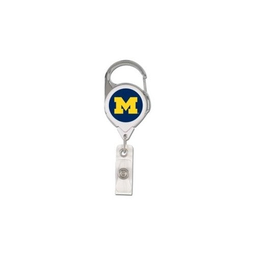 WinCraft NCAA Michigan Wolverines Retractable Premium Badge Holder, Team Color, One Size