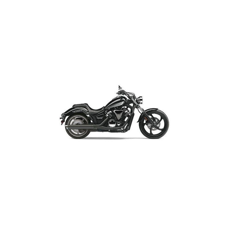 Cobra Scalloped Billet Tip Black 4 Inch Slip On Muffler for 2011 Yamaha XVS1300 Stryker Motorcycles