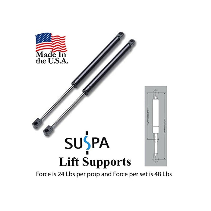Suspa C16-03795 C1603795 12" Gas Prop, Quantity (2), Force is 24 Lbs Per Prop and Force Per Set is 48 Lbs, Camper Rear Window, Tonneau Cover Lift Supports, Window Lift Support, Struts, Made in USA