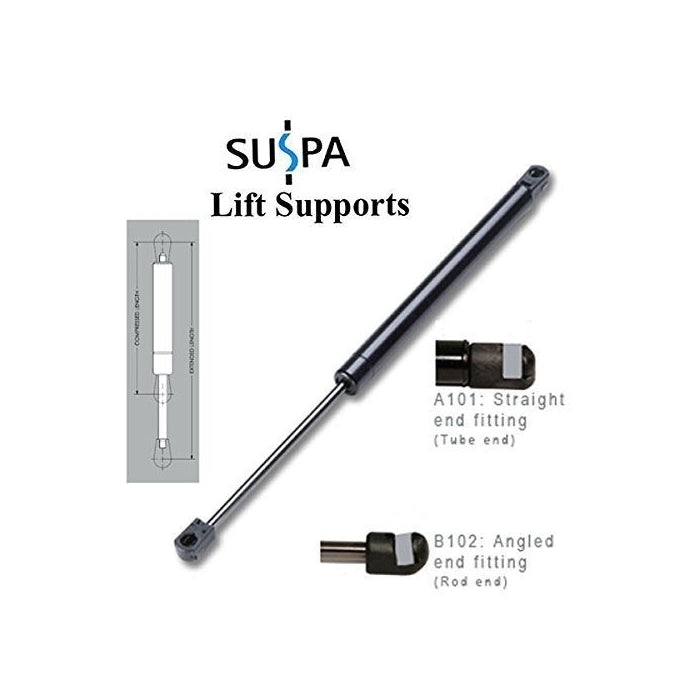 Suspa C16-08941 C1608941 16" Gas Prop, Quantity (2), Force 28 Lbs Per Prop, Force Per Set 56 Lbs, Camper Rear Window, Tonneau Cover Lift Supports, Window Lift Support, Struts, Made in USA