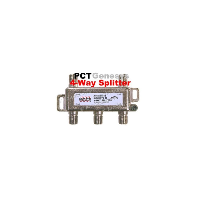 PCT Four Port (4 output) Indoor/Outdoor High Performance 5-1000 MHz Cable TV HDTV Coaxial Digital Signal Splitter (NGNII-4S)