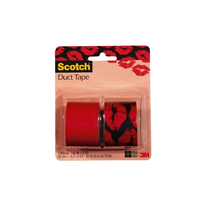 Scotch Duct Tape, Pucker Up and Cherry Red, 1.42-Inch by 5-Yard, 2-Roll