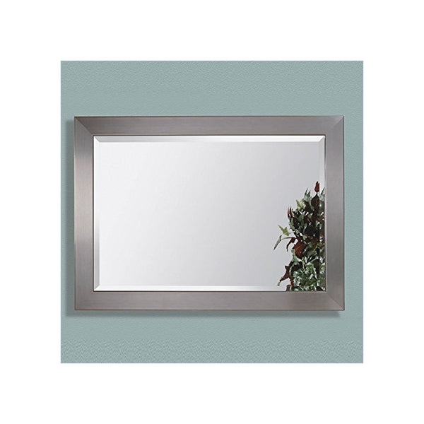 Bassett Mirror Stainless Wall Mirror, Brushed Chrome