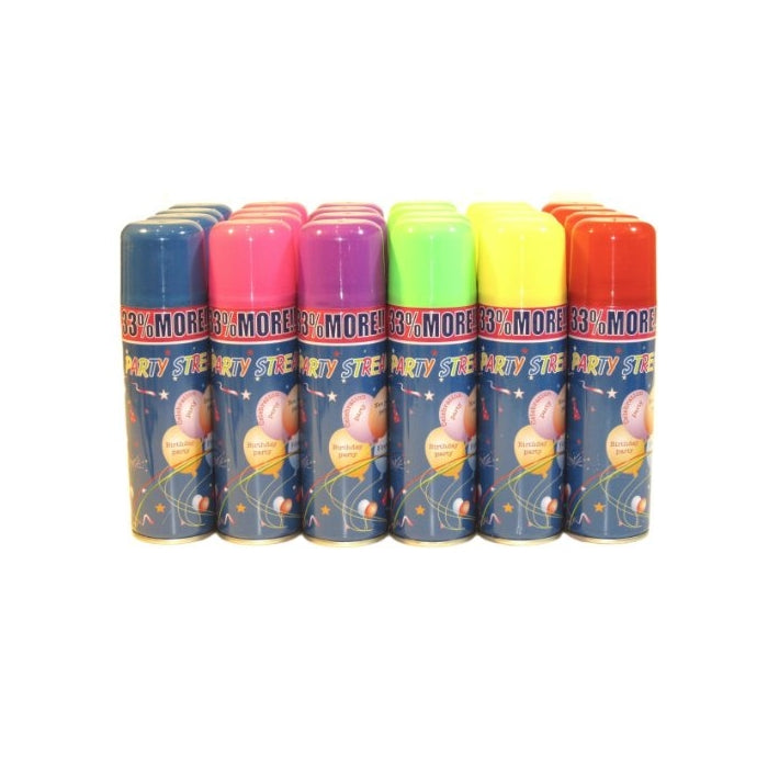 48 Pack Wholesale Lot: Silly Party Crazy String Streamer Spray Cans Wholesale Lot High Quality