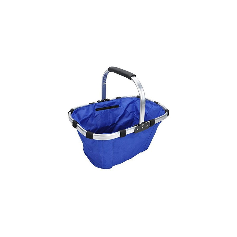 Collapsible foldable picnic tote basket, lightweight with solid strick with Aluminum Alloy Frame(Blue)