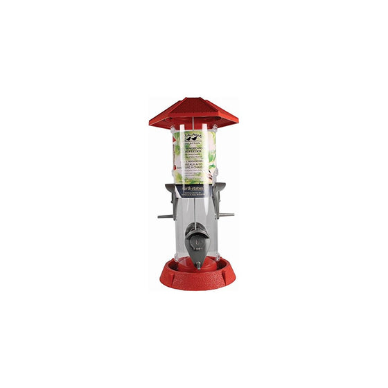 NORTH STATES INDUSTRIES 9310 061086 2-In-1 1.5 lb Cap Hinged-Port Bird Feeder, Red/Clear