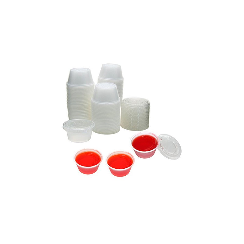 Polar Ice PI125200CT 125 Count Plastic Jello Shot Cups with Lids, 2-Ounce