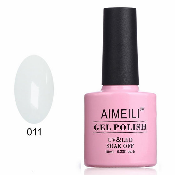 AIMEILI Soak Off UV LED Gel Nail Polish - Studio White Arctic White (011) 10ml