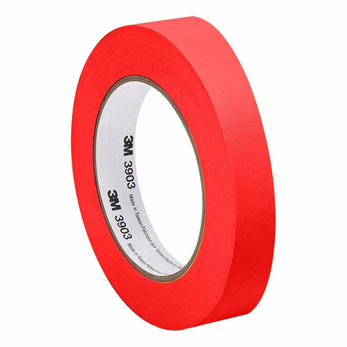 3M Red Vinyl/Rubber Adhesive Duct Tape 3903, 0.5-50-3903-RED 12.6 psi Tensile Strength, 50 yd. length, 0.5" width