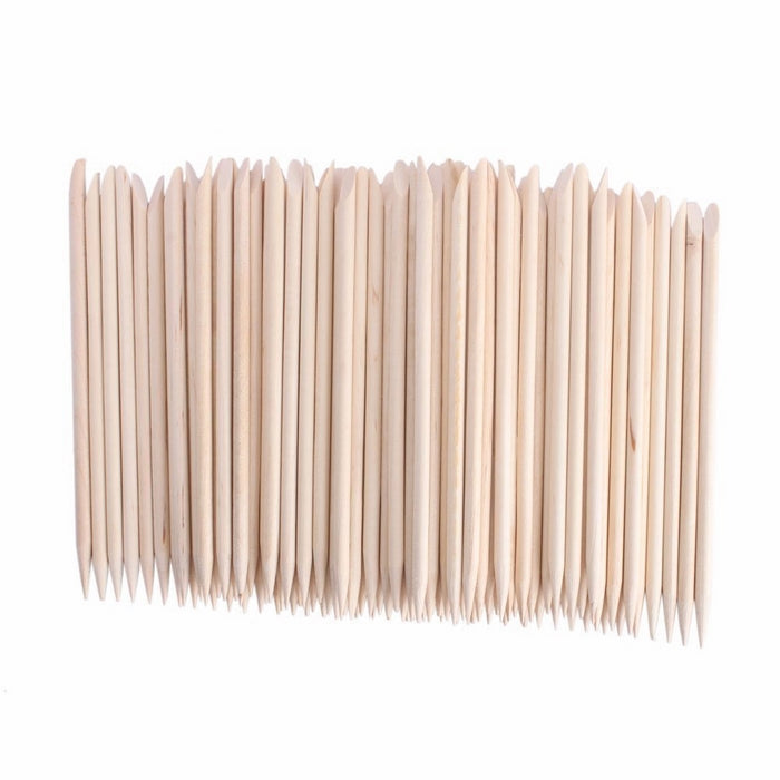 Adecco LLC 50PCS/150PCS/500PCS/1000PCS Nail Art Orange Wood Sticks Cuticle Pusher Remover Manicure Pedicure Tool 110mm (50P)