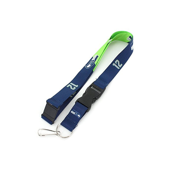 NFL Seattle Seahawks Slogan Lanyard Fan Keychain, Blue