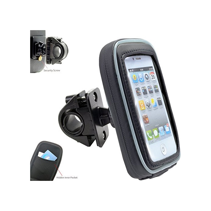 AccessoryBasics 360° Swivel Smartphone Bike Motorcycle Handlebar Mount w/Detachable Water Resistant 3D Touch Enable Case for iPhone X 8 7 6s Plus Galaxy S8 S7 Note (Fits pole/bar up to 1.35 inches)