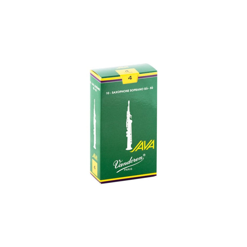 Vandoren SR304 Soprano Sax JAVA Reeds Strength 4; Box of 10