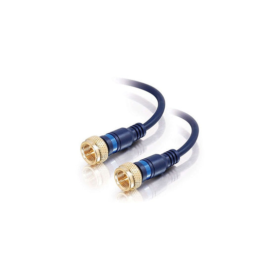 C2G 27227 Velocity Mini-Coax F-Type Cable, Blue (6 Feet, 1.82 Meters)