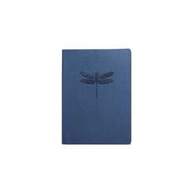 Blue Embossed Dragonfly Faux Leather Journal - Lined