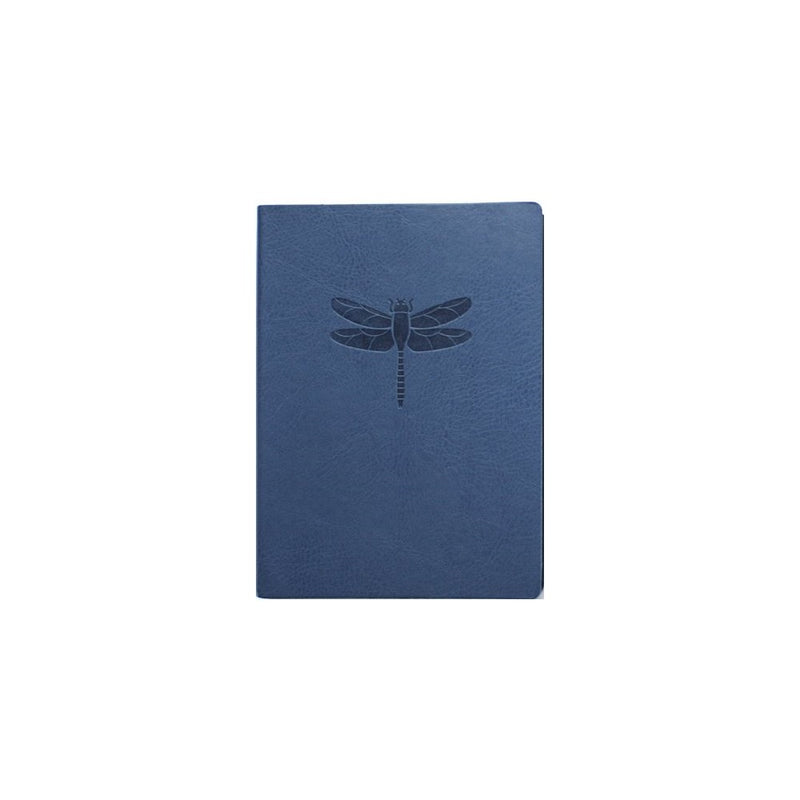 Blue Embossed Dragonfly Faux Leather Journal - Lined