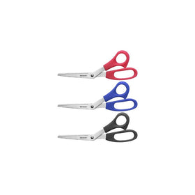 Westcott 8" Bent All-Purpose Scissors, 3-Pack, Assorted Colors