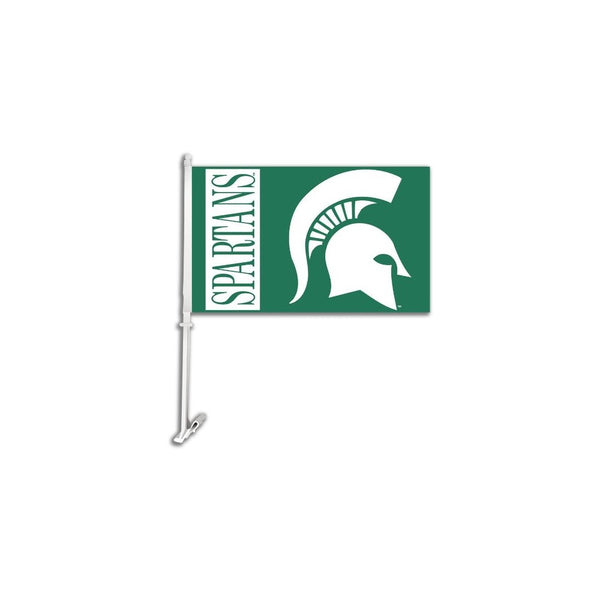 NCAA Michigan State Spartans Car Flag S Logo with Free Wall Brackett