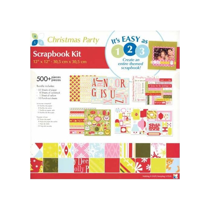 American Traditional Designs 12" x 12" Scrapbook Kit - Christmas Party 500 Pieces