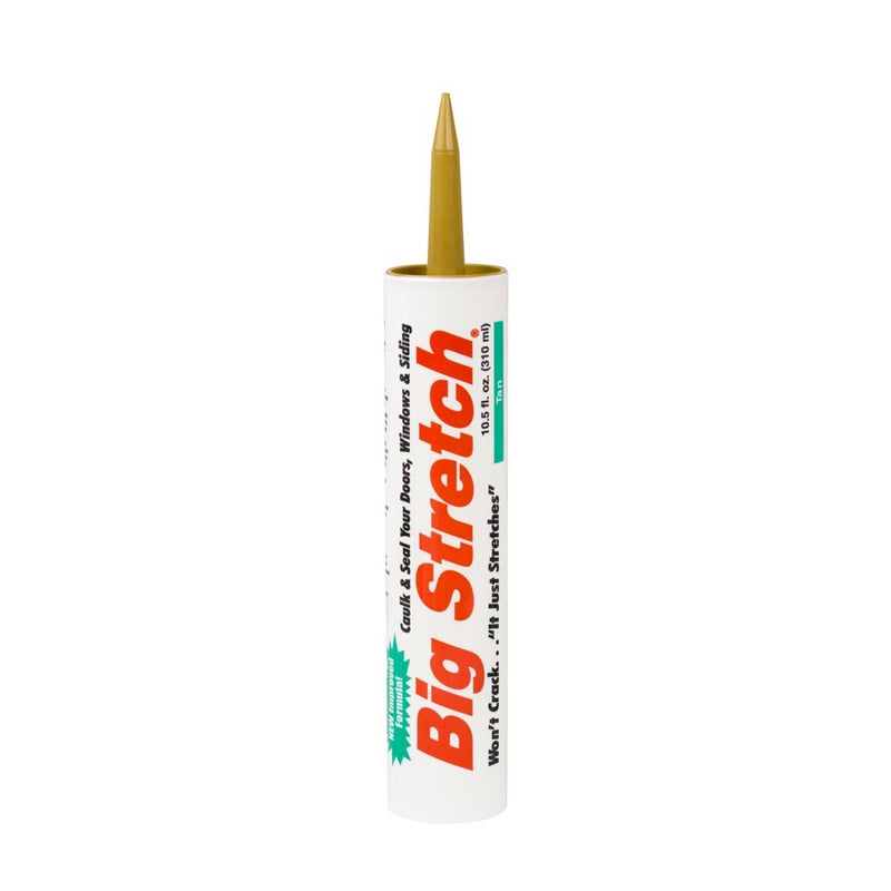 Sashco Big Stretch Acrylic Latex High Performance Caulking Sealant, 10.5 oz Cartridge, Tan