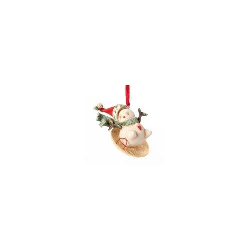 Enesco Heart of Christmas Gift Snowman on Sled Ornament, 3.35-Inch