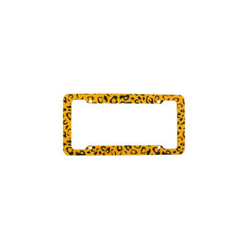License Plate Frame - Car Truck SUV - Leopard Yellow Beige Animal Print