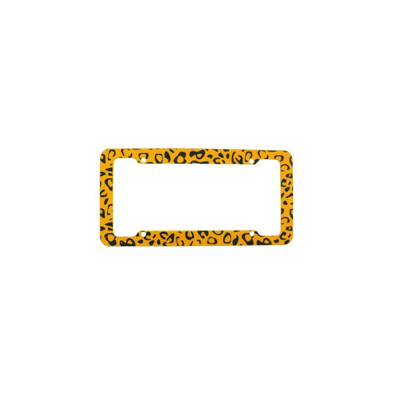 License Plate Frame - Car Truck SUV - Leopard Yellow Beige Animal Print