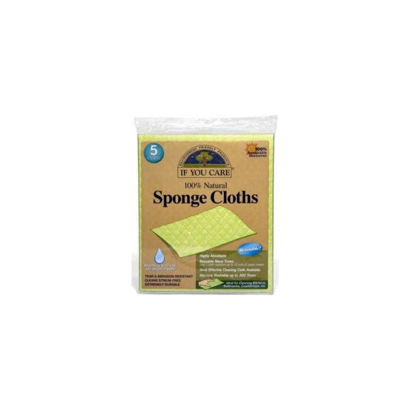 If You Care 100 Percent Natural Sponge Cloth - 5 per pack - 12 packs per case.…