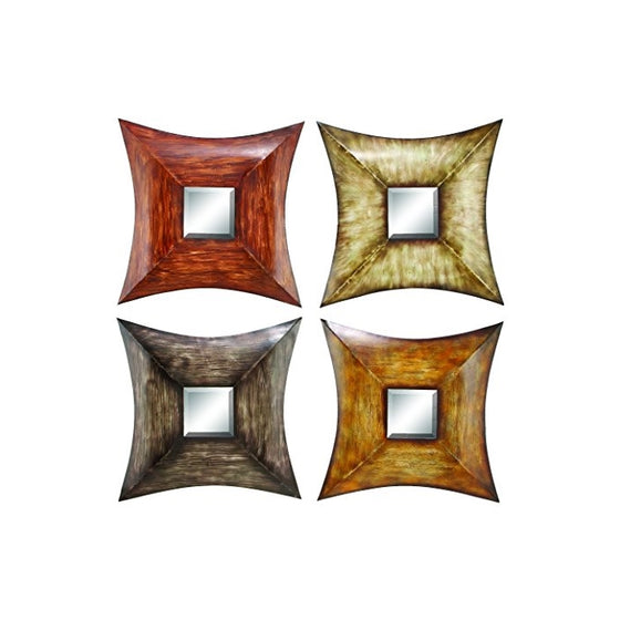 Benzara Metal Mirr Decor, 4 Assorted Colors, Set of 4