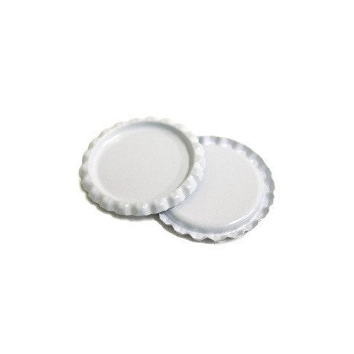 50 Flattened White ON BOTH SIDES Colored Bottlecaps Flat Color two Side New