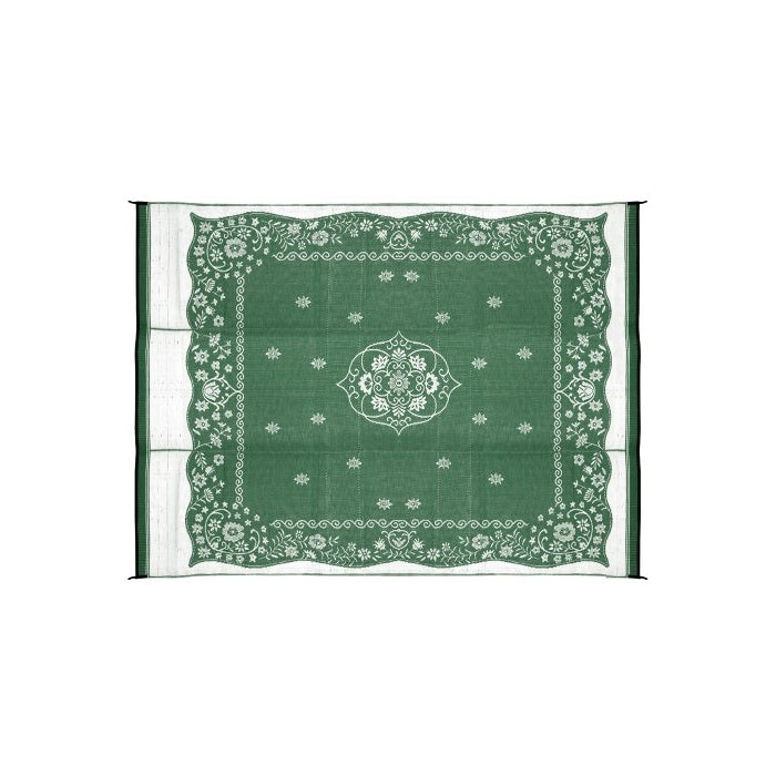 Camco 42850 Reversible Outdoor Mat (9' x 12', Green Oriental)