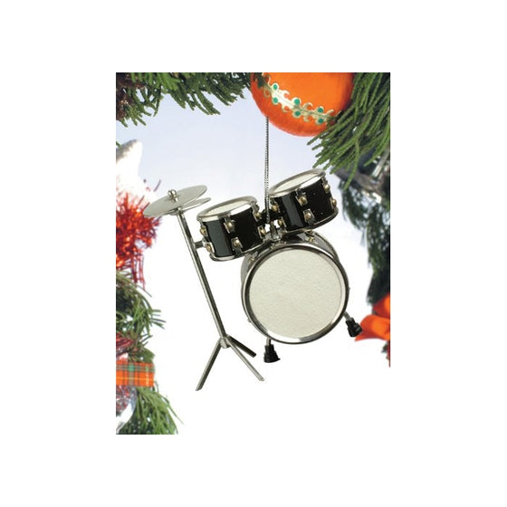 Black Drum Set Hanging Ornament Music Musical Instrument Ornament 3.5 inches