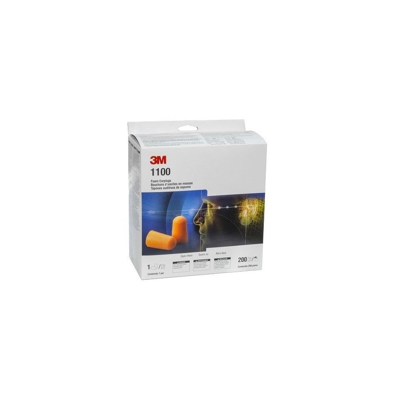 3M 1100 Foam Ear Plugs, 200-Pair