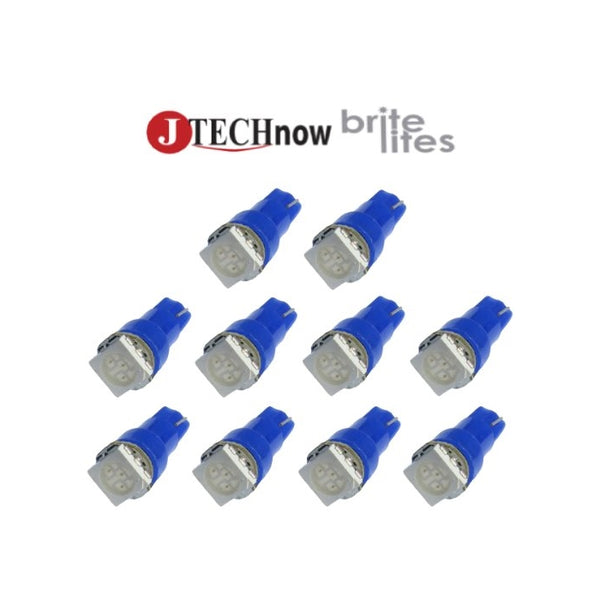 Jtech 10 x T5, 5050 SMD LED Blue Car Lights Bulb