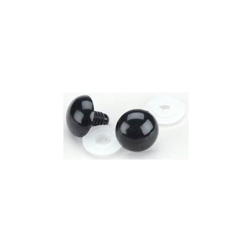 Darice Solid Black Eyes W/Washer 12mm 50pcs