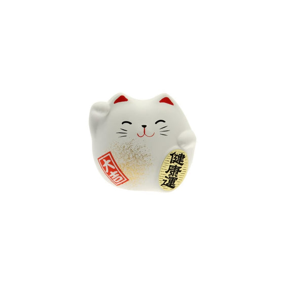 Kotobuki Maneki Neko Charm Kenkoh-un Collectible Figurine, Good Health, White