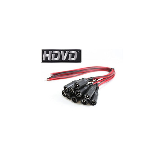 HDVD New 10pack 10 inch(30cm) 2.1 x 5.5mm DC Power Pigtail Female