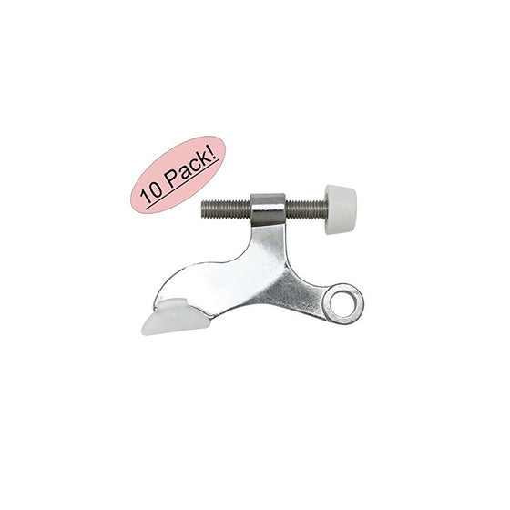 Designers Impressions Polished Chrome Heavy Duty Hinge Pin Adjustable Door Stop : 3619 - 10 Pack