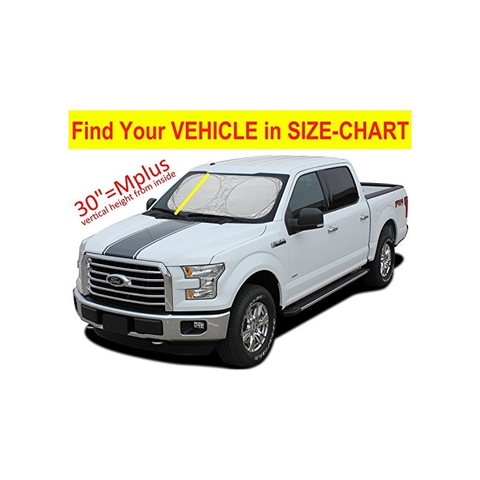 Windshield Sun Shade Exact Fit Size Chart for Cars Suv Trucks Minivans Sunshades Keeps Your Vehicle Cool Heat ShieldXL