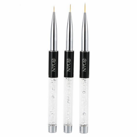 Anself Nail Art Painting Brush Crystal Acrylic UV Gel Painting Liner Pen Nylon Hair Manicure Nail Liner Tool