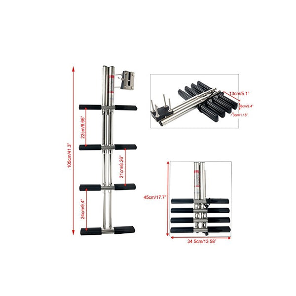 Amarine-made Heavy Duty 4 Steps Boat Marine Dual Vertical Telescoping ...