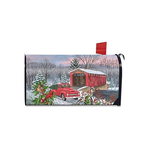 Winter Covered Bridge Seasonal Mailbox Cover Pickup Truck Cardinals Standard