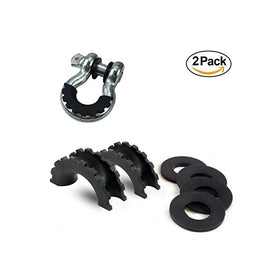 1 Pair Black D-Ring Isolator and 4 Pcs Washers,Shackle Isolator Kit Protect Your Bumper and Reduce Rattling,Fit for Jeep Off-road Vehicle SUV ATV UTV Truck 4WD--AutoSky