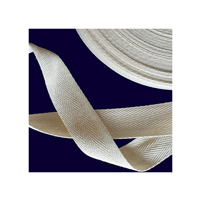 Anrox Supply Co.Twill Tape 1/2" 100% Cotton Black Natural White 5 or 10 Yards (5, Natural)