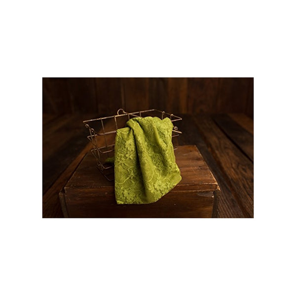 Stretch Lace Wrap, Newborn baby layer photography prop (Apple Green)