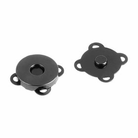 BCP 10 sets 18mm Sew in Magnetic Bag Clasps Plum Blossom Bag Button, Snaps, Clasps, Great for Sewing Craft Clothing Bag (Smoke Black)