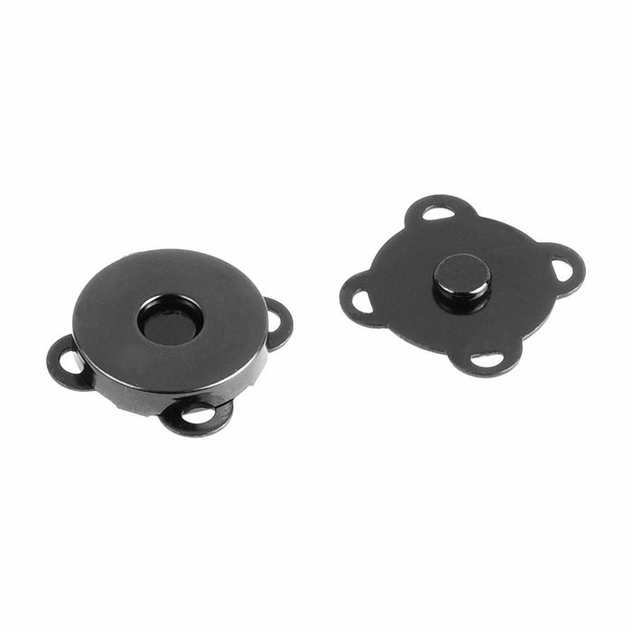 BCP 10 sets 18mm Sew in Magnetic Bag Clasps Plum Blossom Bag Button, Snaps, Clasps, Great for Sewing Craft Clothing Bag (Smoke Black)