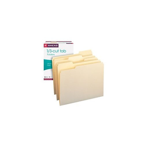 Smead Manila File Folder, 1/3-Cut Tab, Letter Size, Manila, 100 per Box (10330)