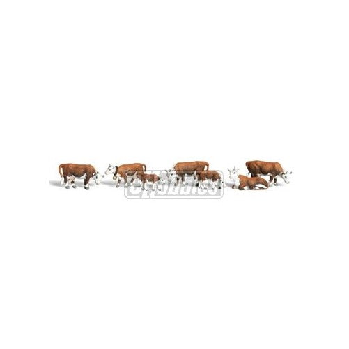 Woodland Scenics N Hereford Cows WOOA2144