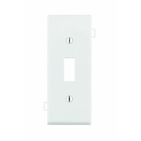 Leviton PSC1-W 1-Gang Toggle Device Switch Wallplate, Sectional, Thermoplastic Nylon, Device Mount, Center Panel, White